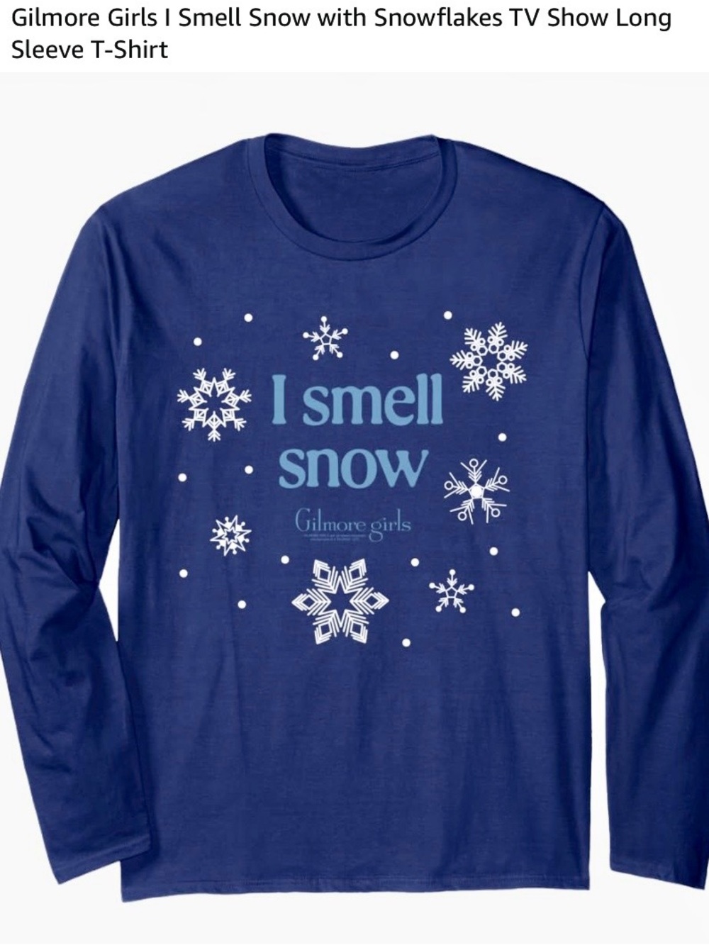 'I Smell Snow' Long Sleeve Tee - Navy Large